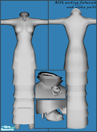 Sims 2 — Dresses from Gossip Girl - Mesh-b-bettina-serenasdressruffle by b-bettina — Mesh for AF (and YAF) with