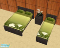 Sims 2 — Design Bedding2 by mkeller63 — A modern green bedding with white flowers.