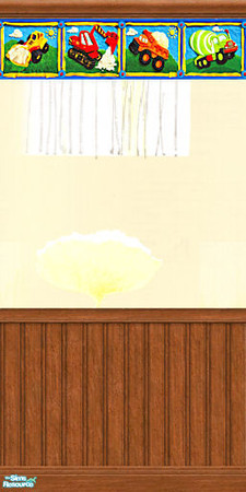 Sims 2 — Clay Construction Wallpaper - Border with Wainscoting by Cerulean Talon — Your young Sim can build dreams galore