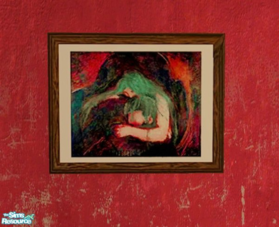 Sims 2 — Gemination Distress - Embrace painting by Daislia — Embrace Painting tribute to game VTM Bloodlines.