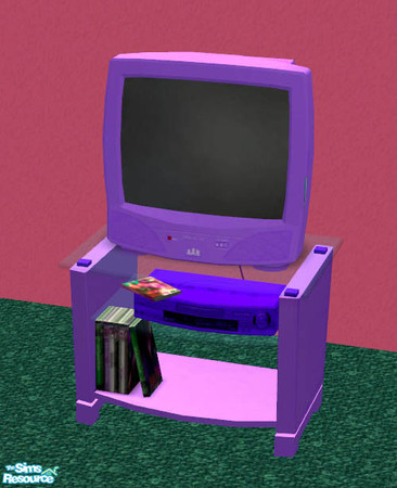 Sims 2 — The Simpsons: TV Room - Television by starstrucsims — Purple television with purple base