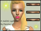 Sims 2 — Realistic eyebrows by danzina — 4 realistic looking eyebrows in Red Blonde Light Brown Dark Brown Enjoy =]