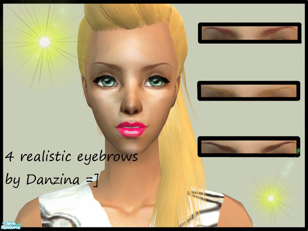 Sims 2 — Realistic eyebrows by danzina — 4 realistic looking eyebrows in Red Blonde Light Brown Dark Brown Enjoy =]