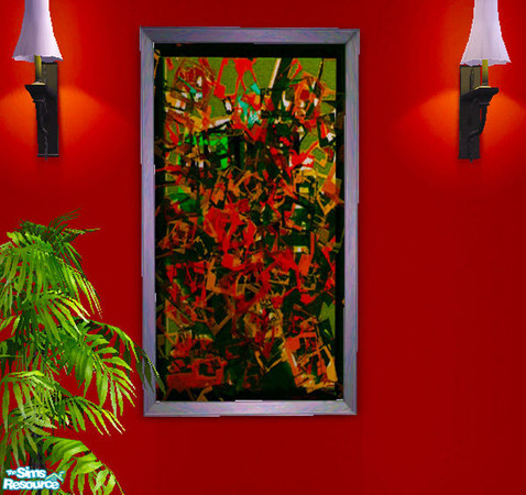 Sims 2 — Abstracted and sharpened by TearsRain — Recolor of the lady in Red photograph it is a base game object. It is my