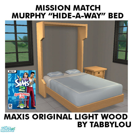 Sims 2 — TL - MM MurphysHide-AwayBedFrame OrigLightWd by TabbyLou — Maxis Original Light Wood Recolor of Apartment Life