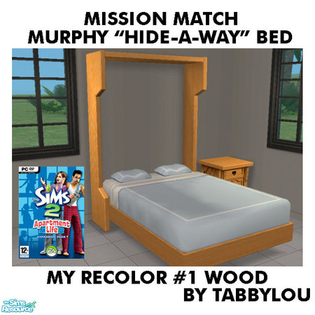 Sims 2 — TL - MM MurphysHide-AwayBedFrame Recolor01Wd by TabbyLou — My Recolor #1 Wood Recolor of Apartment Life EP\'s