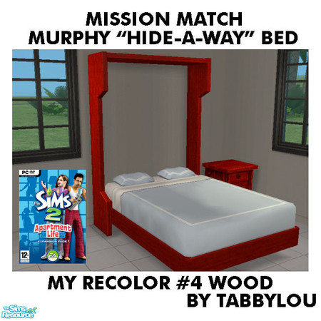 Sims 2 — TL - MM MurphysHide-AwayBedFrame Recolor04Wd by TabbyLou — My Recolor #4 Wood Recolor of Apartment Life EP\'s