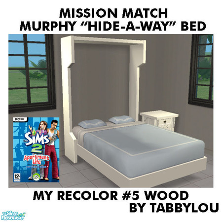 Sims 2 — TL - MM MurphysHide-AwayBedFrame Recolor05Wd by TabbyLou — My Recolor #5 Wood Recolor of Apartment Life EP\'s
