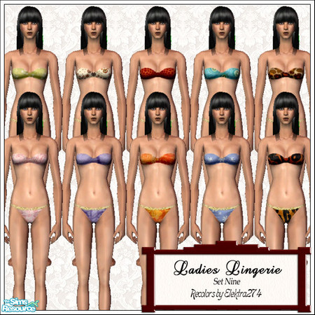 Sims 2 — Ladies Lingerie - Set 9 by elektra274 — A collection of 12 intimates for your sim ladies.