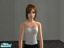 Sims 2 — Ruffled white tube top by Princess Becky — Like the ruffled PINK tube top, but it\'s white. :-) Enjoy! 