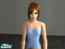 Sims 2 — Ruffled turquise tube top by Princess Becky — Like the ruffled PINK tube top, but it\'s turquise. :-) Enjoy!