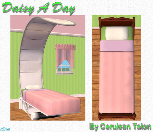 Sims 2 — Daisy A Day - Single Bed and Bedding by Cerulean Talon — Vivid colors and lots of charm make this a bed set that