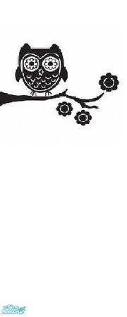 Sims 2 — Owl Wallsticker Set - Right by jonzku — Modern black and white wallsticker wall for your your modern day sims.