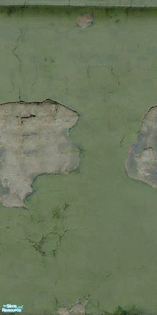 Sims 2 — Crumbling Plaster - Grotty Green 5 by MsBarrows — Cracked green plaster peeling off of an underlying