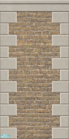 Sims 2 — Cream Brick - Crown Molding/Double Quoining by MsBarrows — A set of bricks in a yellow-cream colour, with crown