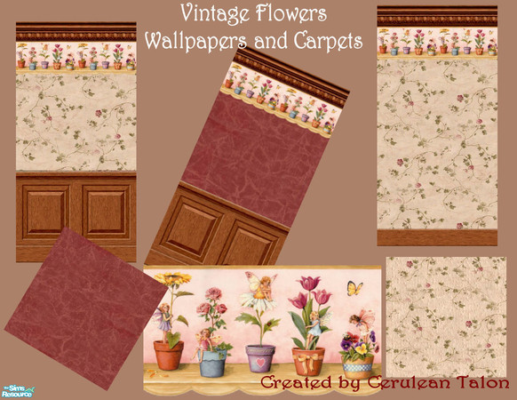 Sims 2 — Vintage Flowers & Vines by Cerulean Talon — Delicate colors and rich textures for that perfectly comfortable