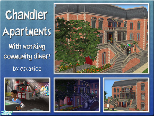 Sims 2 — Chandler Apartments by estatica — Finally you can grab a bite at the community diner without leaving your