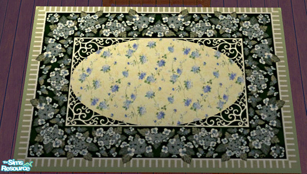 Sims 2 — Hydrangia Bedroom Area Rug by lisa9999 — 3x4 Hydragia infused area rug.