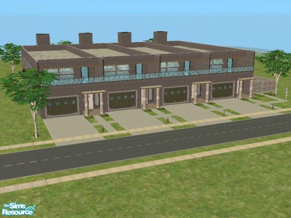 Sims 2 — Timms Lofts by daisylee — 4 unit loft style modern townhouse complex. I believe this is still zoned as