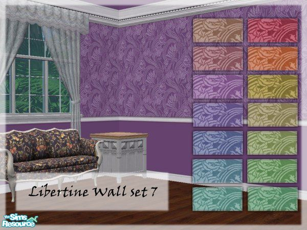 Sims 2 — Libertine Wall Set 7 by TingelingAnna — This wall set is the seventh set in the Libertine Wall Set series. The