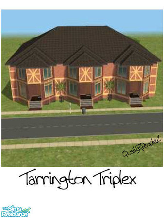 Sims 2 — Tarrington Triplex by QuailsRpeople2 — Three 2-story townhouse units with private back deck, 3 bedrooms, 2 1/2