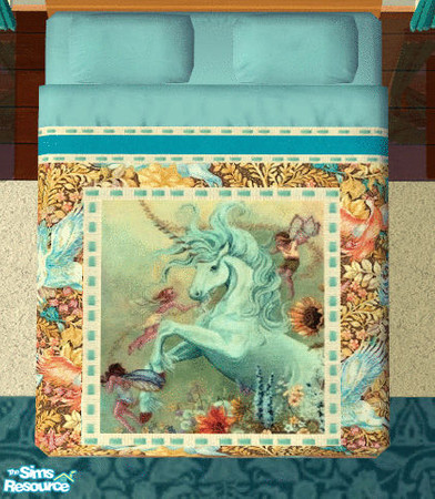 Sims 2 — Unicorn Bedroom Bedding by lisa9999 — Colorful and comfortable bedding.