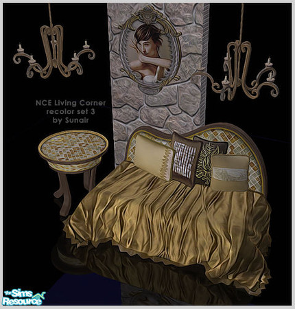 Sims 2 — NCE Living Corner - Recolor set 3 by Sunair — NCE Living Corner - Recolor set 3 (darkwood)