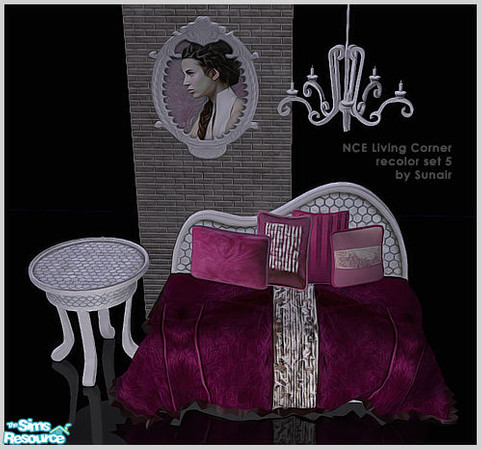 Sims 2 — NCE Living Corner - Recolor set 5 by Sunair — NCE Living Corner - Recolor set 5 (white)