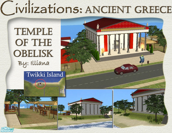 Sims 2 — Temple of the Obelisk - Greek Market and Restaurant by Illiana — In ancient Greece temples were not only a place