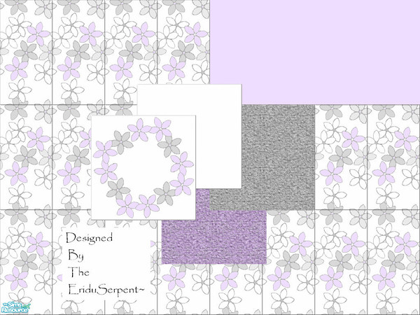 Sims 2 — Modern Flower Wall & Floor Set by eriduserpent — Seems people like flowers, so I tried to do something a tad