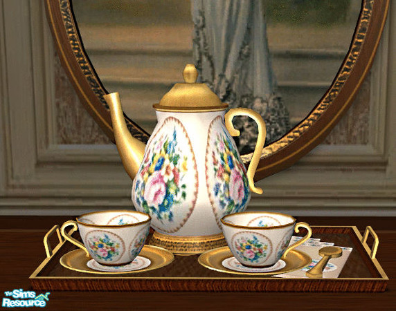 Sims 2 — Carried Away Dining Room Teaset by lisa9999 — Fine china teaset.