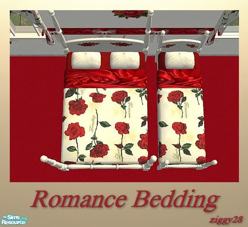 Sims 2 — Romance Master Bedroom Collection - Bedding by ziggy28 — Romance bedding.This file is for the single and the