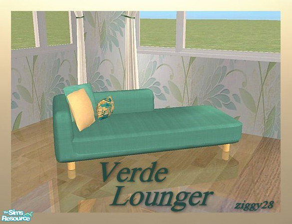 Sims 2 — Verde LivingRoom - Chair Lounger by ziggy28 — A re-colour of the Cannes Living Room chair lounger by Chrissie at