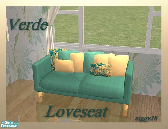 Sims 2 — Verde LivingRoom - Love Seat by ziggy28 — A re-colour of the Cannes Living Room love seat by Chrissie at