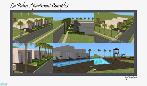Sims 2 — La Palm Apartment Complex - Revised by Moelani — This is the fixed version of the apartments. Apartment living