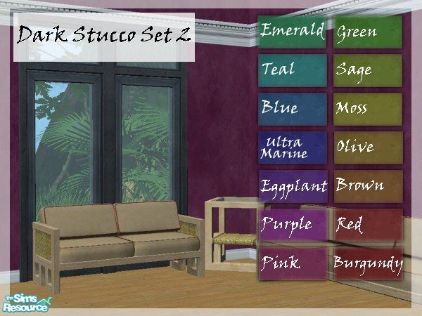 Sims 2 — Dark Stucco Set 2 by TingelingAnna — This set of walls portrays a dark stucco in different colors. Enjoy! 