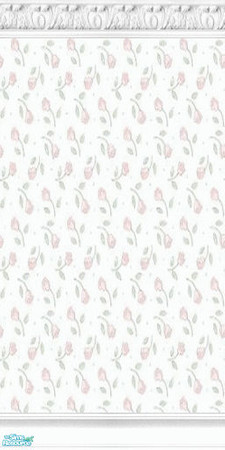 Sims 2 — Rosebuds 2 by katalina — A delicate rosebud wallpaper with beautiful crown molding. Enjoy!