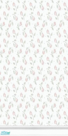 Sims 2 — Rosebuds 4 by katalina — A delicate rosebud wallpaper with beautiful crown molding. Enjoy!