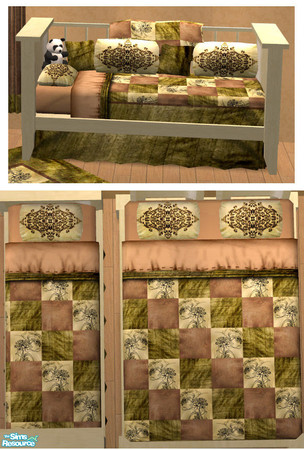 Sims 2 — Zen Nursery RC 5 - Bedding by Simaddict99 — This will recolor Maxis beds as well as my, toddler bed &