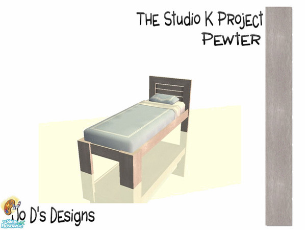 Sims 2 — Leyris Bedrooms Studio K Match Pewter Single Bed by simmaniac2005 — This file recolors the single bed only.