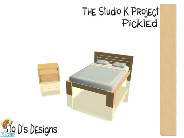 Sims 2 — Leyris Bedrooms Studio K Match Pickled Double Bed by simmaniac2005 — This file recolors the double bed and end