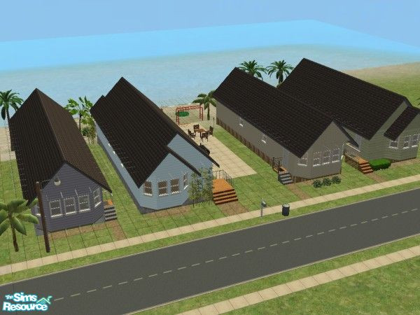 Sims 2 — Beachside Trailer Park by Fejeeper — Theres 4 small 2 bedroom 1 bath units, and I mean small! Come on, its the