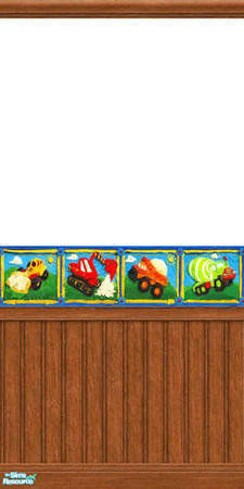 Sims 2 — Clay Construction - Plain - White Center Border by Cerulean Talon — Your young Sim can build dreams galore with