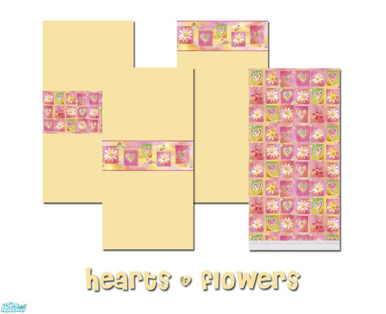 Sims 2 — Hearts & Flowers by zeppo2 — Wallpaper that features bright hearts and flowers. Created by zeppo2.