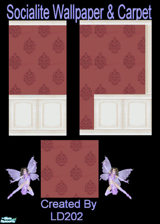 Sims 2 — Socialite Livingroom Walls & Floor Collection by LD202 — There are three walls and one floor