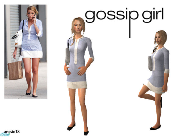 Sims 2 — Serena\'s streetwear by ancsie18 — A very simply and pleasure outfit and white Valentino Maison bag as seen on