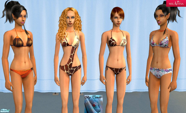 Sims 2 — Milavitsa Swimwear Collection by Tanchi — Four stylish swimsuits from Milavitsa Swimwear Collection. I hope you