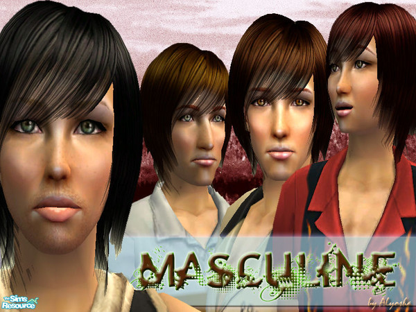 Sims 2 — Masculine by Alyosha — My first male hair retexture! 4 colors available. Mesh required from Raonsims! Basegame