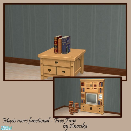 Sims 2 — MMF - Free Time - Entertainment Centre Books 3 by AnoeskaB — Books usable as bookcase. Can be placed on all