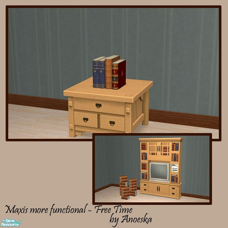 Sims 2 — MMF - Free Time - Entertainment Centre Books 4 by AnoeskaB — Books usable as bookcase. Can be placed on all